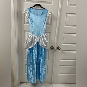 Blue Satin Cinderella Princess Dress Costume